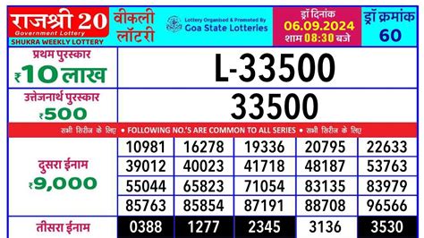rajshree 20 weekly lottery result today|Goa Lottery .